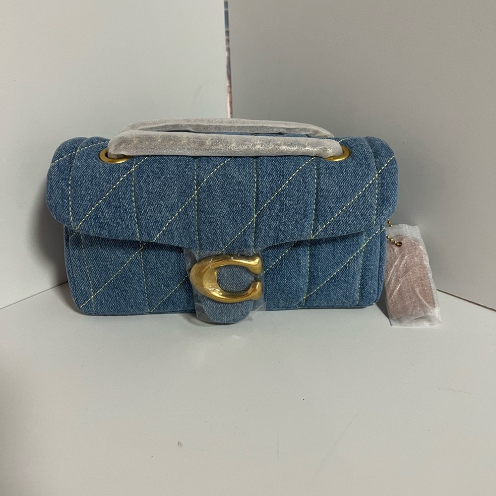 Coach Quilted Denim Shoulder Bag Tabby 20